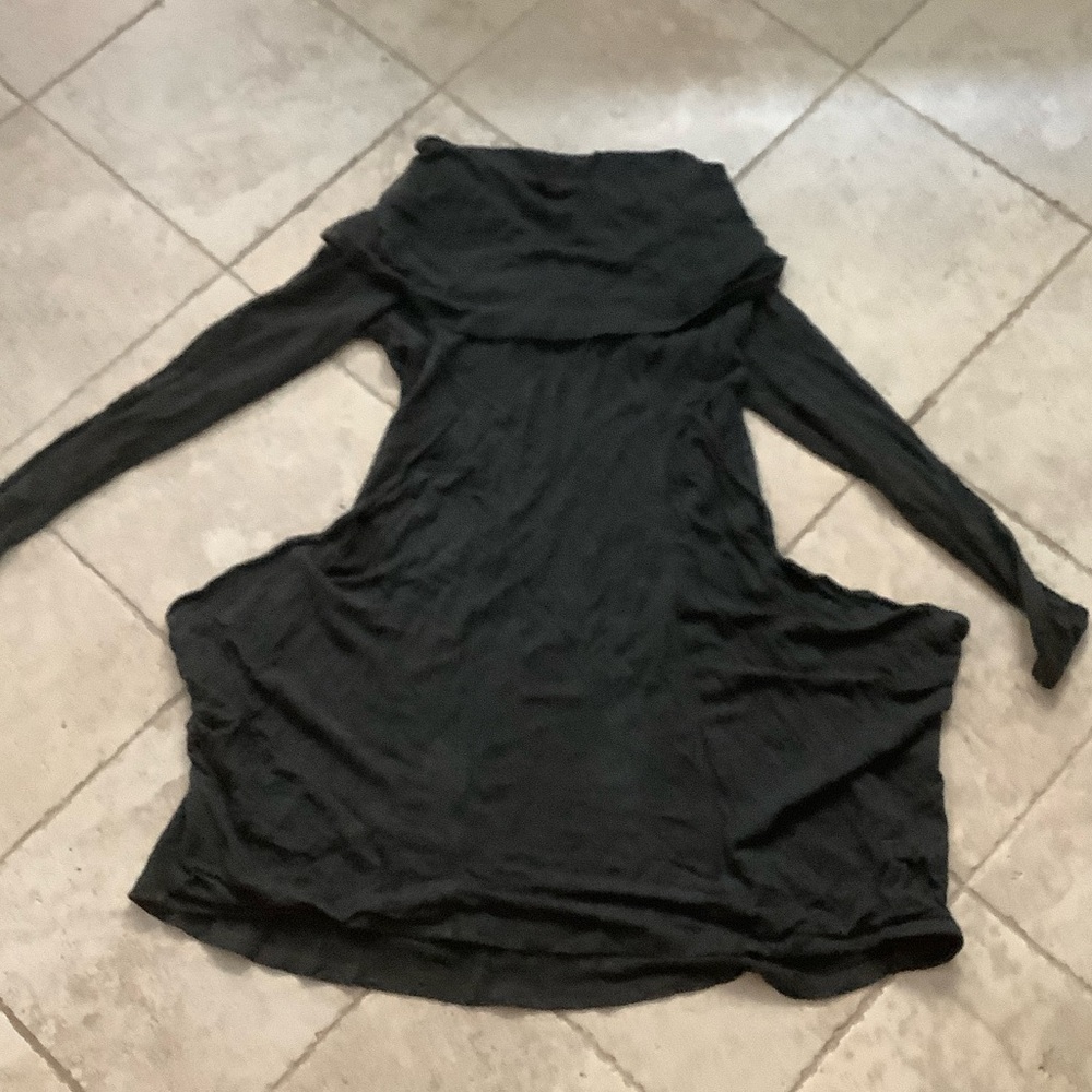 Dark grey Women's Dress with cowl neck, balloon-style skirt